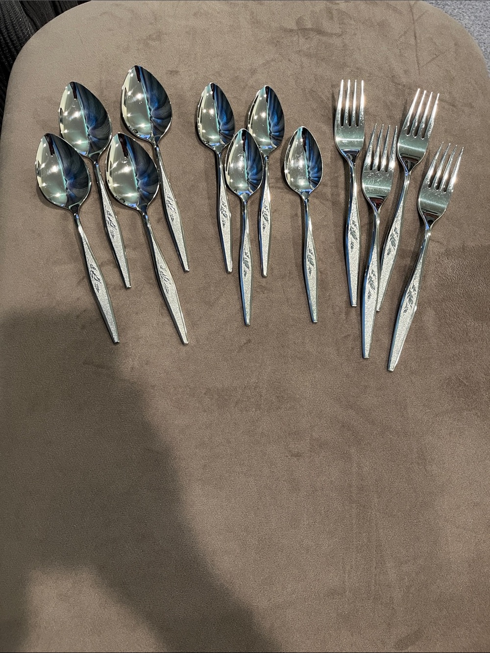Oneida Community Silver Stainless Steel Fork and Spoon Set